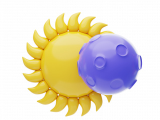天气立体图标太阳地球C4D模型