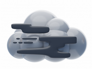 天气立体图标多云转阴C4D模型