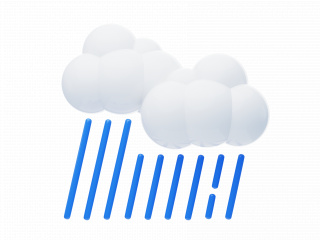 天气立体图标大雨C4D模型