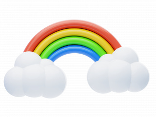 天气立体图标 多云彩虹C4D模型