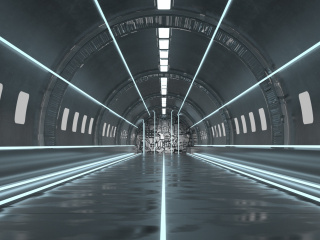 立体未来科技隧道C4D模型