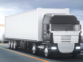 立体交通运输白色现代货运汽车模型C4D模型