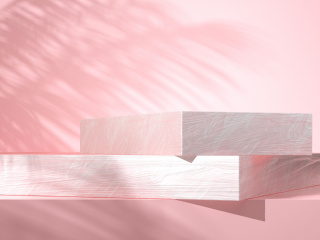 立体简约粉色质感展台C4D模型