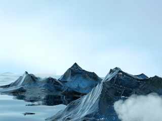 立体云雾蓝色山水C4D模型