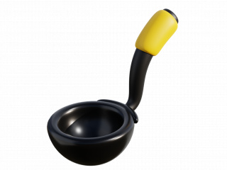 厨房用品立体黑色汤勺C4D模型