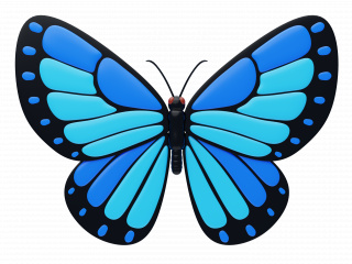立体蓝色蝴蝶C4D模型