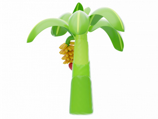立体绿色香蕉树C4D模型
