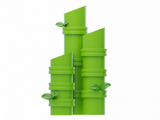 立体绿色竹子C4D模型