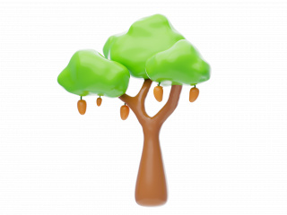 自然植物立体芒果树C4D模型