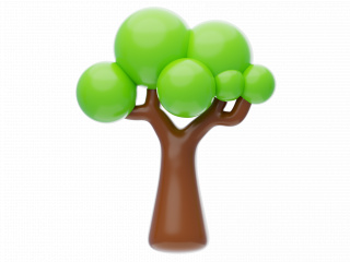 自然植物立体绿色树木C4D模型