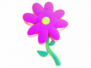 立体紫色花朵花卉植物C4D模型