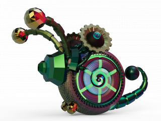 立体创意卡通炫彩蜗牛C4D模型