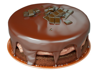 立体甜点下午茶巧克力蛋糕C4D模型