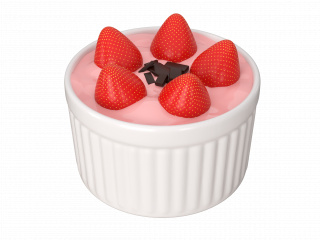 立体甜点下午茶美食草莓甜品C4D模型
