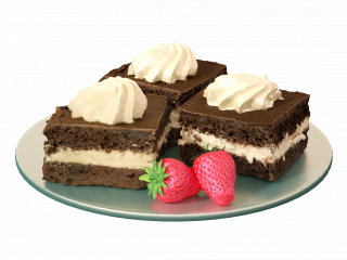 立体甜点下午茶美食巧克力小蛋糕C4D模型
