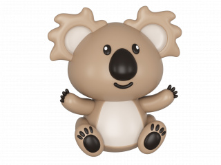 立体卡通小动物棕色小熊C4D模型