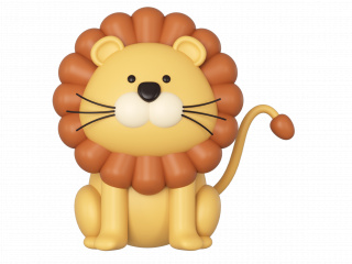 立体卡通小动物狮子C4D模型