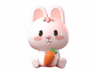 立体卡通小动物小兔子C4D模型