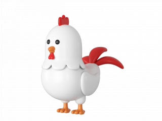 立体卡通小动物小鸡C4D模型