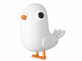 立体卡通小动物小鸟C4D模型