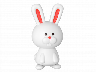立体卡通小动物兔子C4D模型