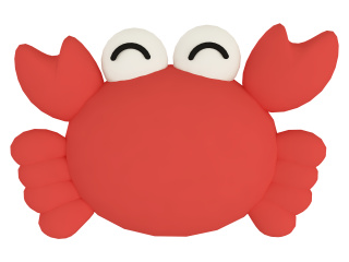 立体卡通小动物红螃蟹C4D模型