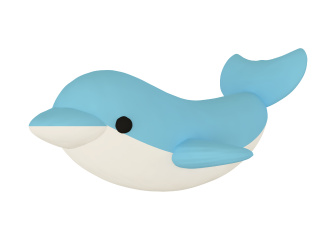 立体卡通小动物海豚C4D模型