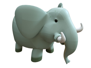 立体卡通小动物大象C4D模型