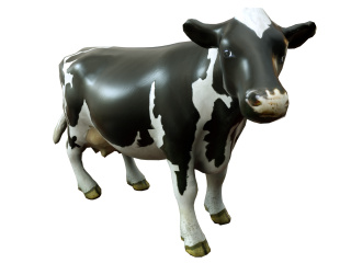 立体卡通小动物黑白花奶牛C4D模型