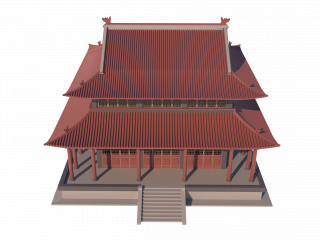 立体中式古风建筑C4D模型