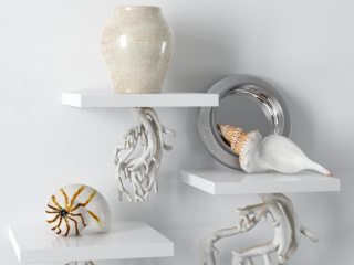 立体室内装饰品海螺陶罐C4D模型