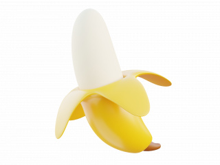 立体现代卡通水果香蕉C4D模型