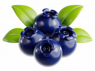 立体卡通现代水果蓝莓C4D模型