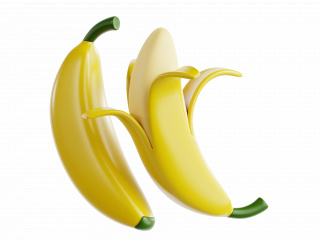 立体卡通现代水果香蕉C4D模型