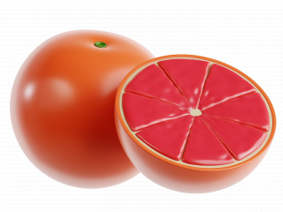 立体卡通现代水果血橙C4D模型