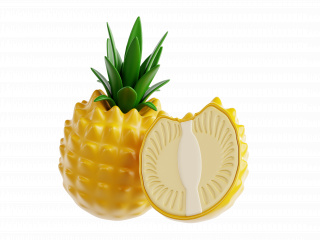 立体卡通现代水果菠萝C4D模型