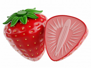 立体卡通现代水果草莓C4D模型