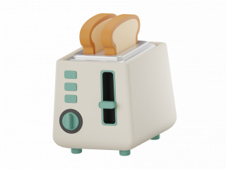 立体卡通家用小电器烤面包机C4D模型