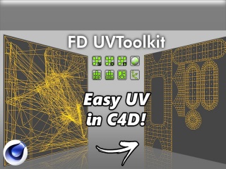 C4D插件 超级展UV编辑插件 FD UVToolkit 1.0 for C4D R15-21插件下载